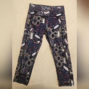 Constantly Varied Gear Black and Blue Skull Print Leggings